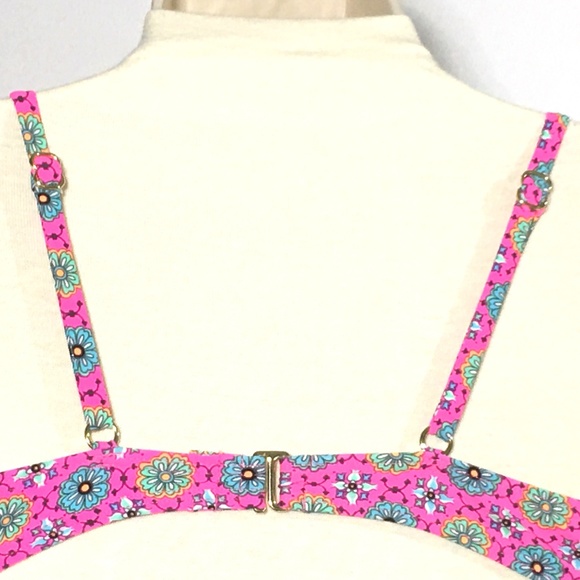 Arizona Jean Company 
Floral Boho Bikini Swim Top S Push Up Flounce Swimsuit Top - Picture 10 of 12